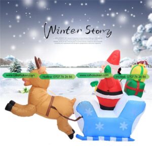 Bồ Đồ Chơi Thổi Bằng Hơi Hình Ông Già Noel Cưỡi Xe Tuần Lộc 2.2M 9 bo do choi thoi bang hoi hinh ong gia noel cuoi xe tuan loc 2 2m Svy1